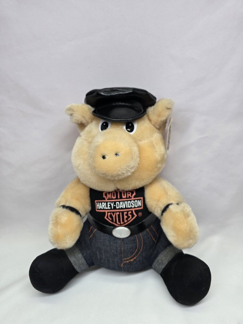 PLAY by PLAY Harley Davidson 10" Plush Stuffed Pig Hog Vintage 1993 Motorcycle
